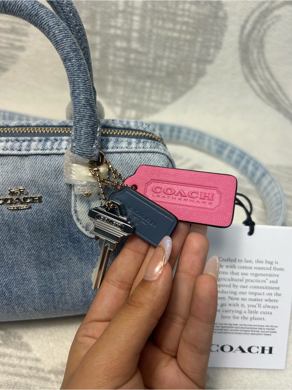 NWT Coach Mini Rowan Crossbody Bag Loved Denim CDY30 - Picture 4 of 16